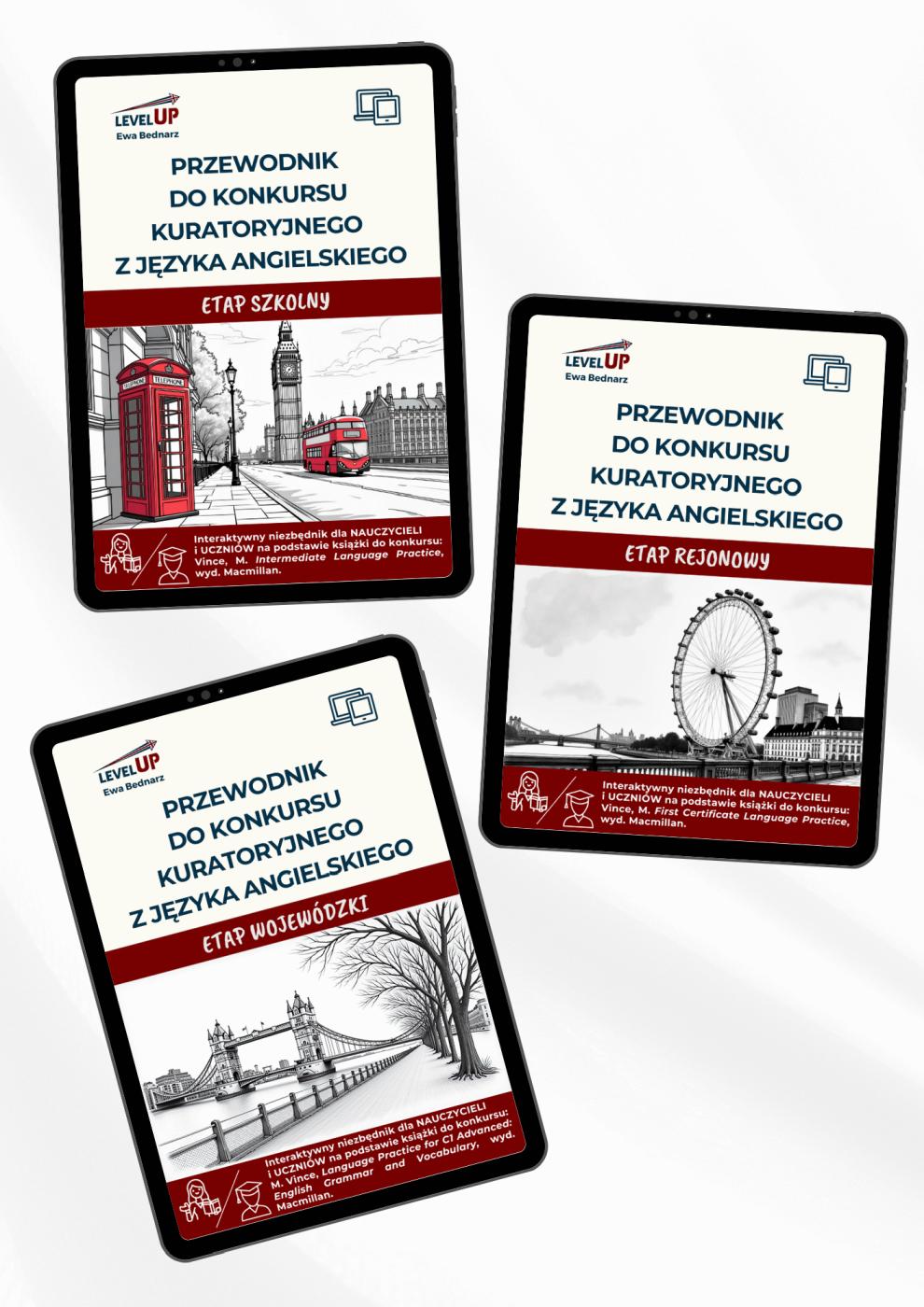 Pakiet trzech e-booków do konkursu kuratoryjnego z języka angielskiego